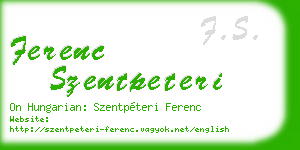ferenc szentpeteri business card