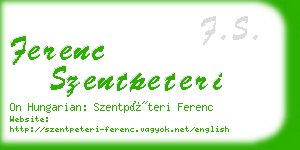 ferenc szentpeteri business card